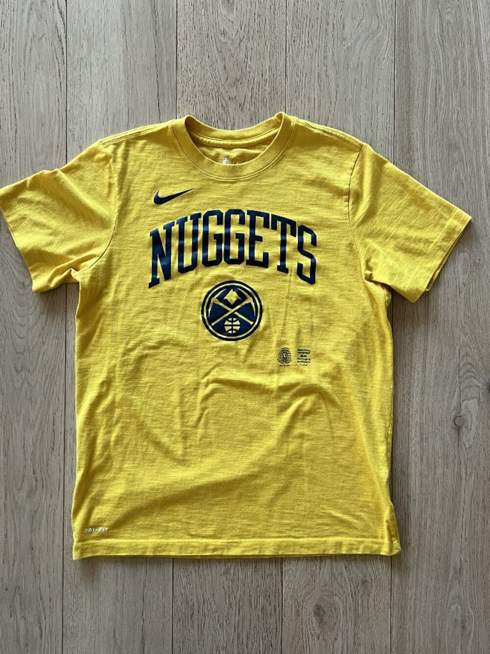 NBA Denver Nuggets Basketball Nike T-shirt, Mustard Yellow Women's M